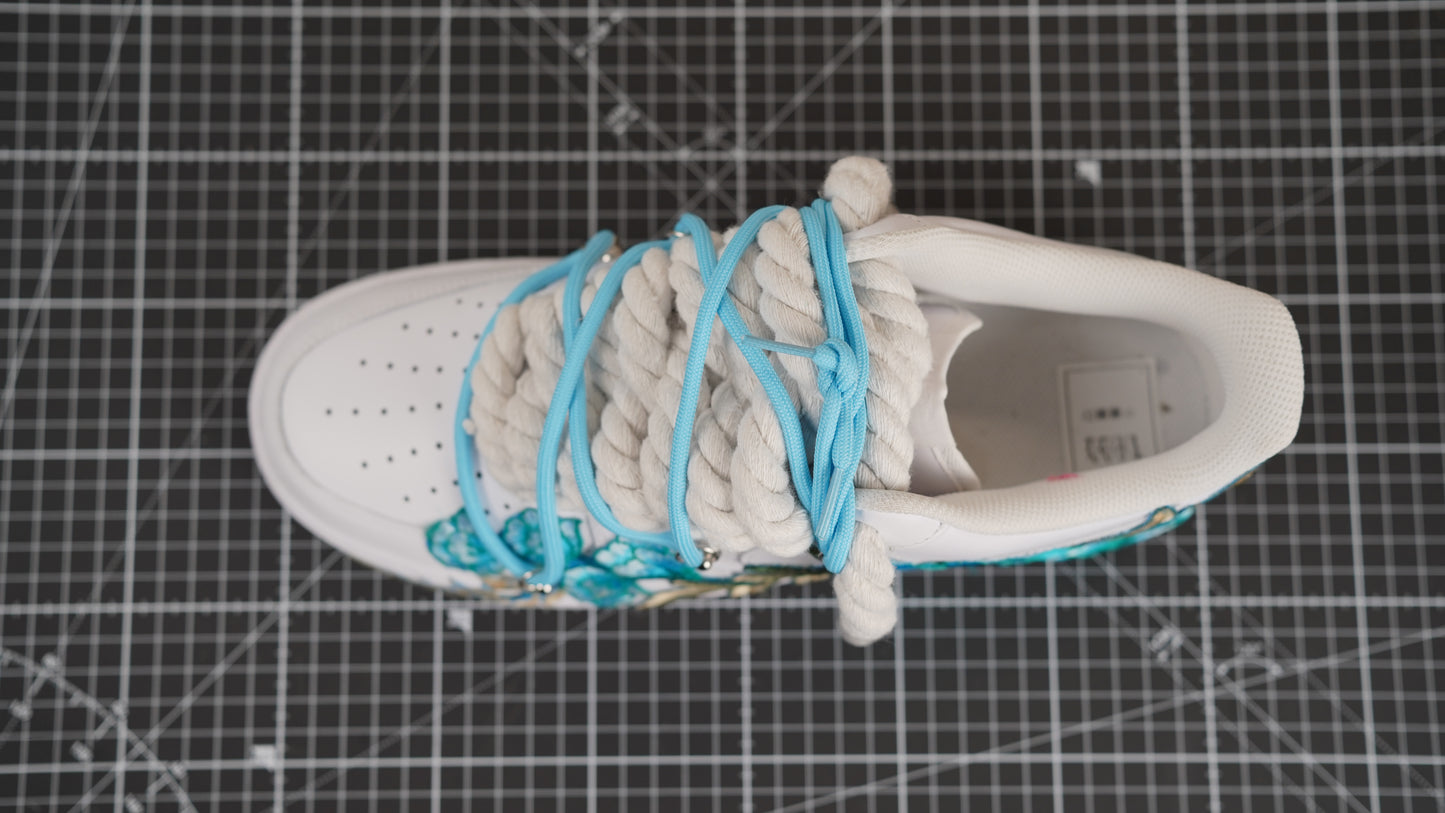Custom Nike AF1 Weiß “ROPE LACES” Merveille