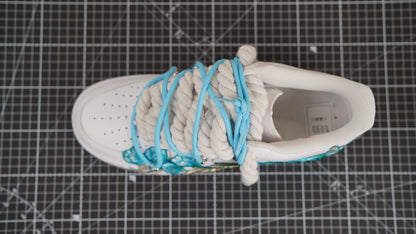 Custom NIKE AIR FORCE 1 “ROPE LACES” Flowers Muster (Dunk)