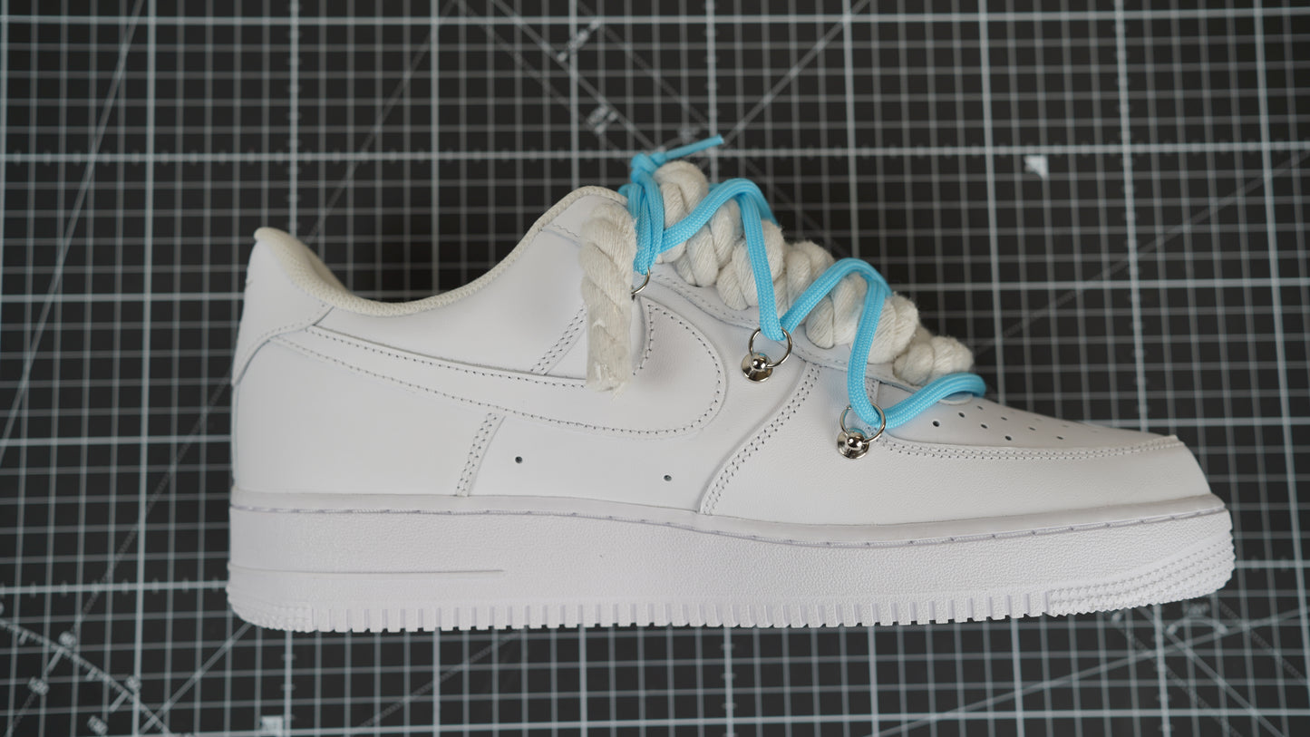 Custom Nike AF1 Weiß “ROPE LACES” Merveille