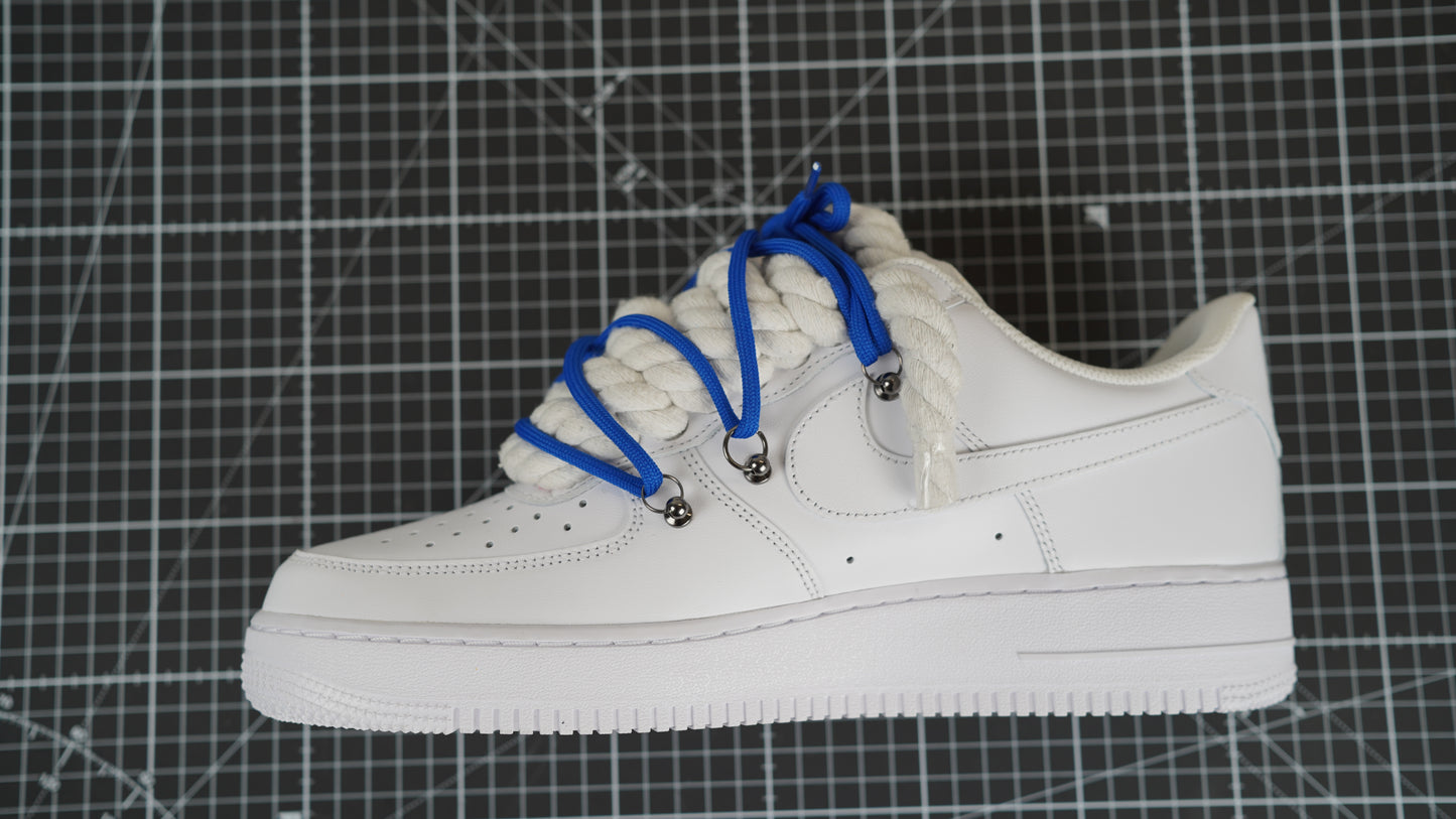 Custom Nike AF1 Weiß “ROPE LACES” Ocean