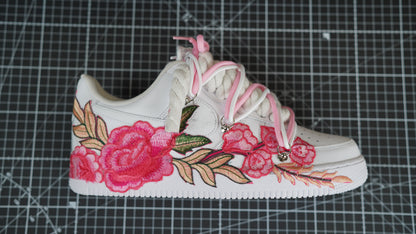 Custom Sneakers Weiß “ROPE LACES” Pink Parfait extra Dunk