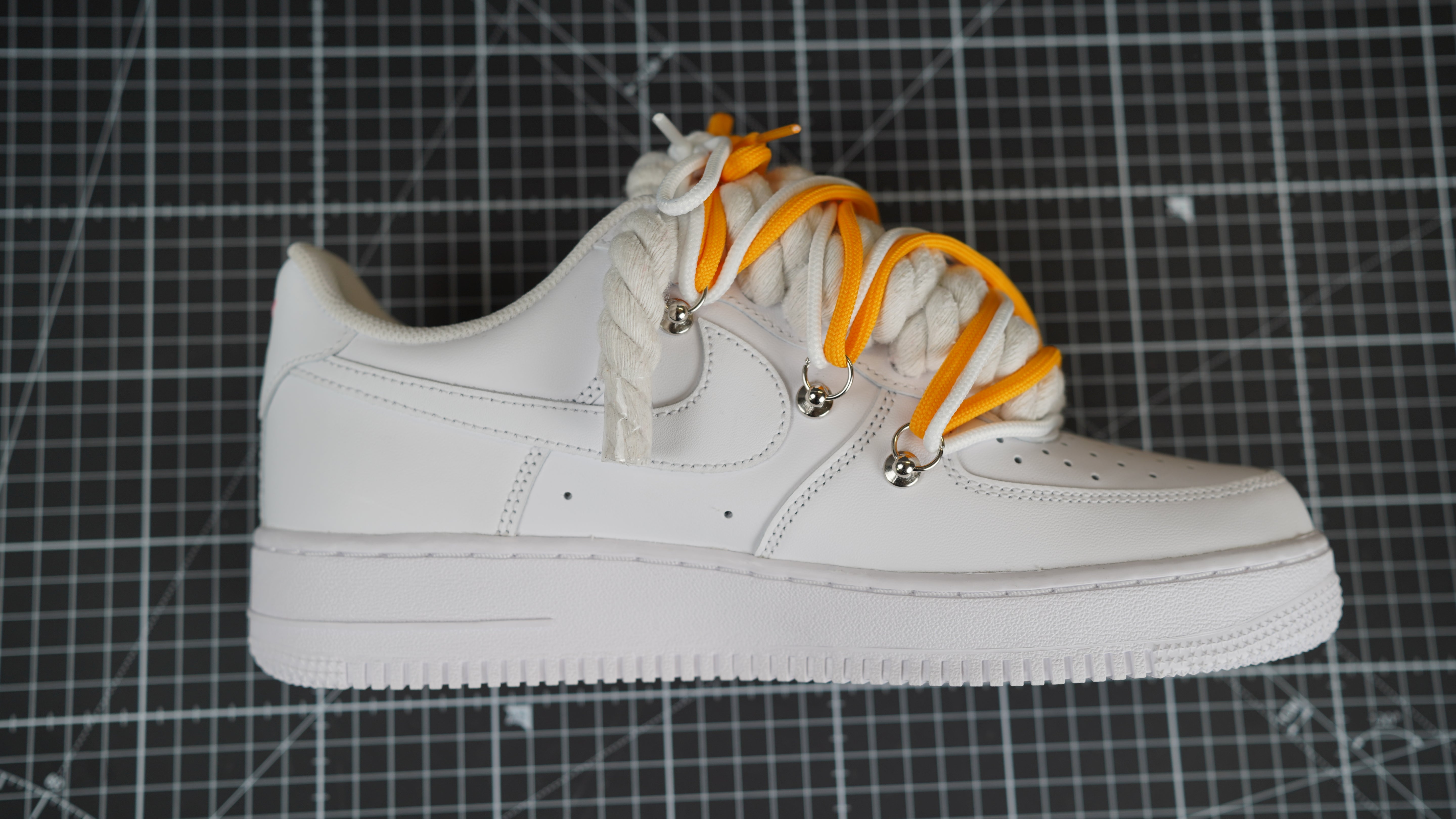 Custom Sneakers Weiß “ROPE LACES” Sunrise extra Dunk