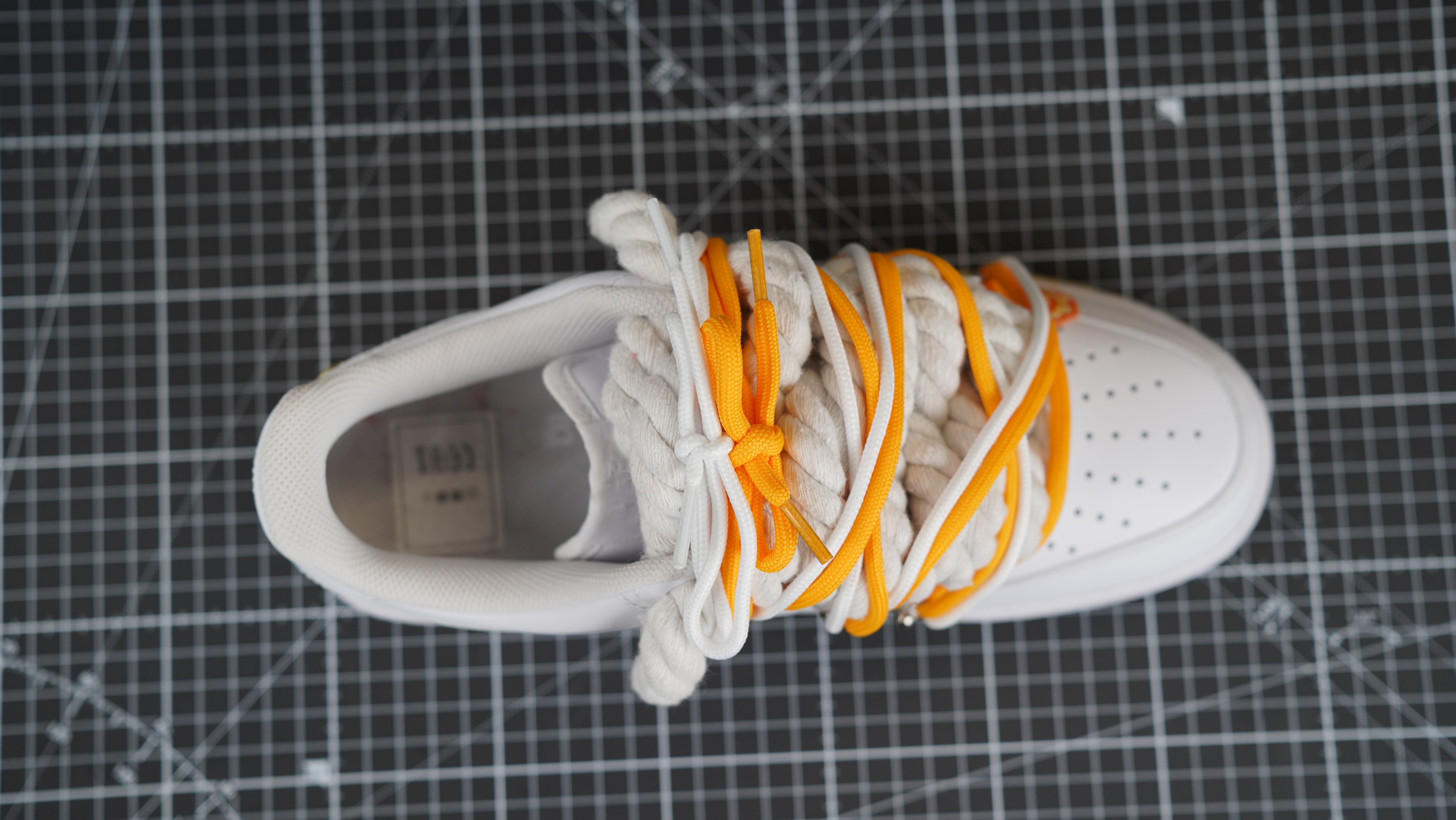 Custom Sneakers Weiß “ROPE LACES” Sunrise extra Dunk
