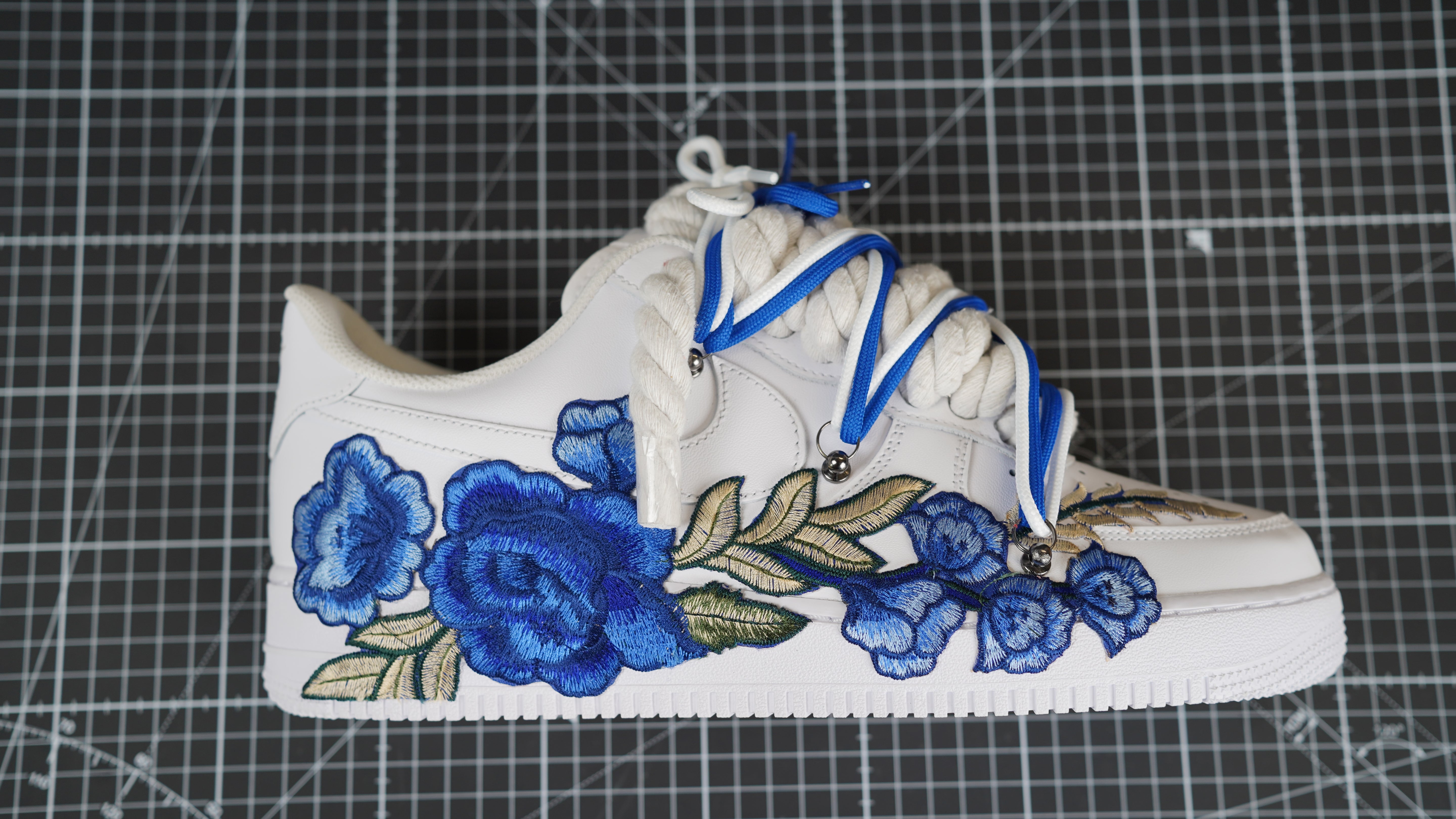 Custom Sneakers Weiß “ROPE LACES” Ocean extra Dunk