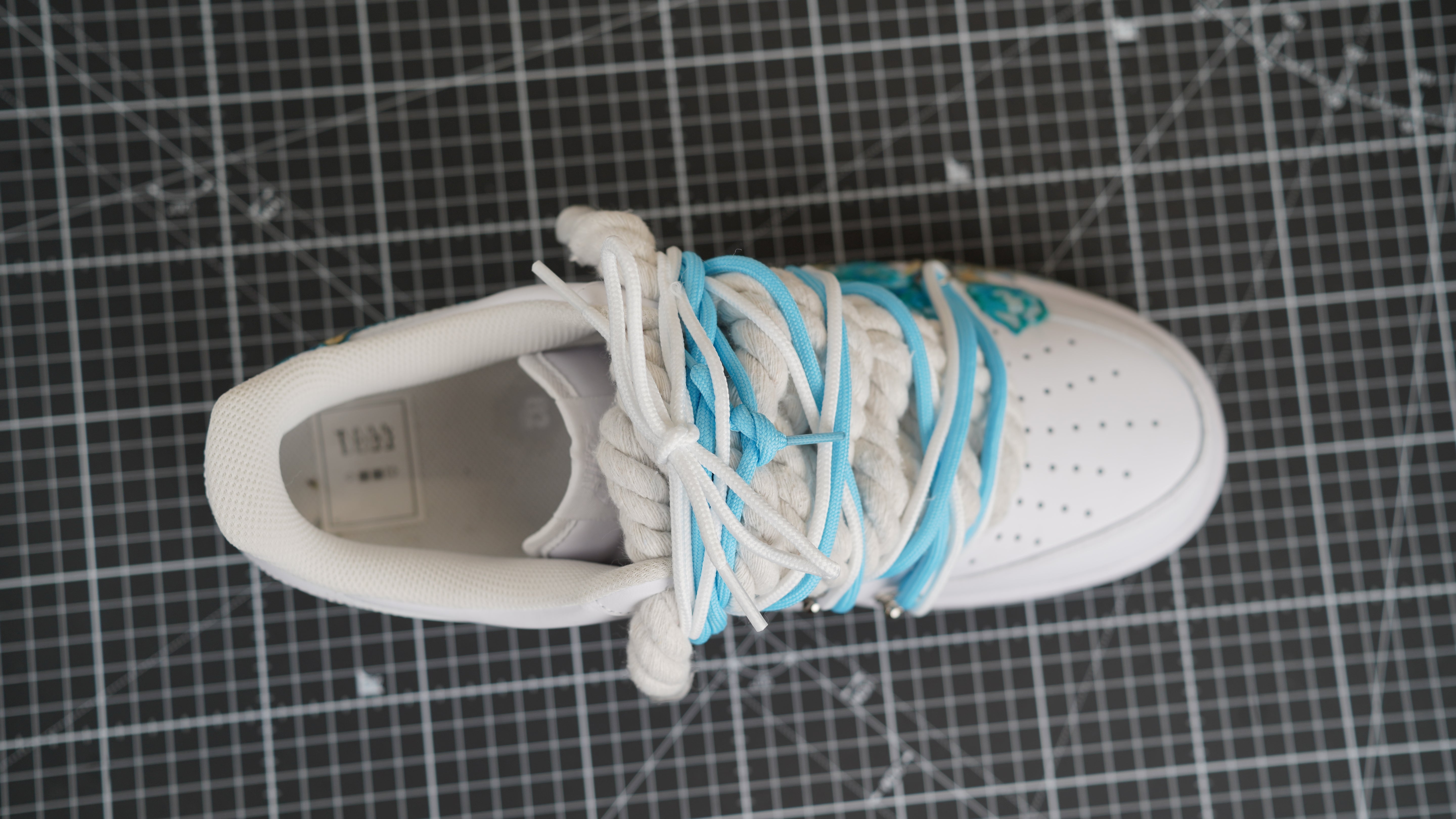 Custom Sneakers Weiß “ROPE LACES” Merveille extra Dunk