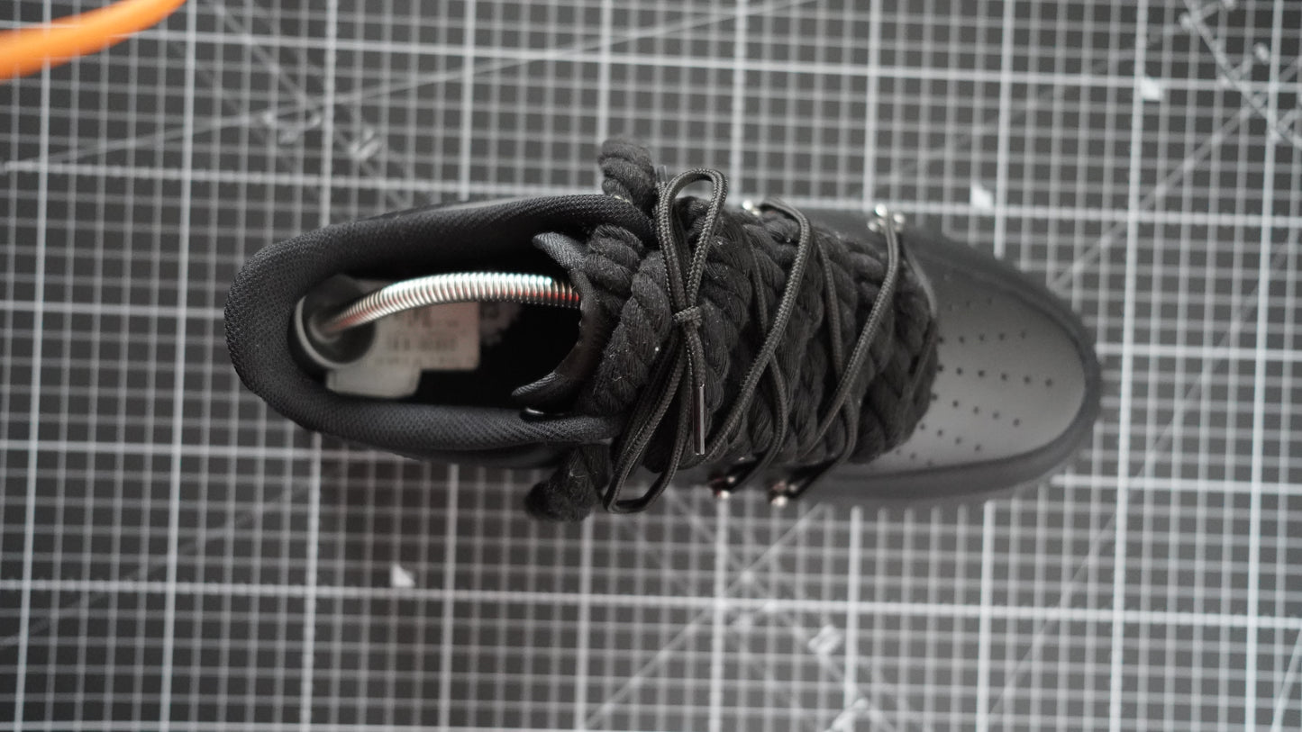 Custom Nike AF1 Black “ROPE LACES” Dunk Black