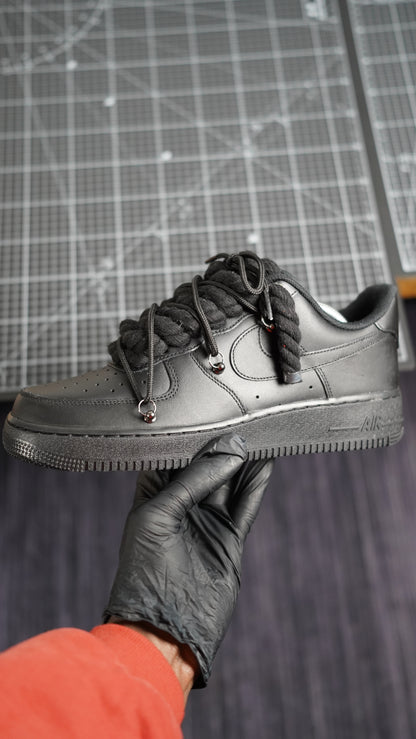 Custom Sneakers Black “ROPE LACES” Dunk Schwarz