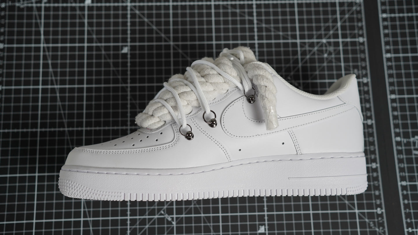 Custom Nike AF1 White “ROPE LACES” Dunk White