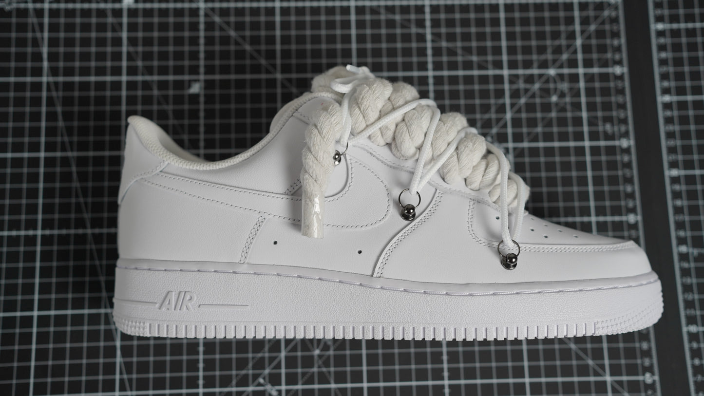 Custom Nike AF1 White “ROPE LACES” Dunk White