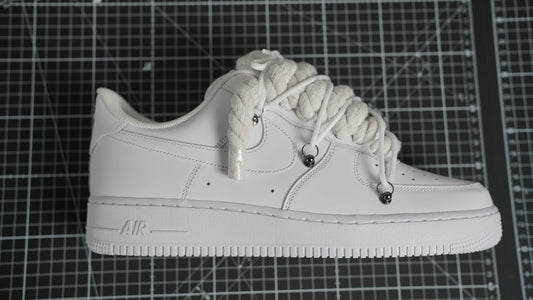 Custom Nike AF1 White “ROPE LACES” Dunk White