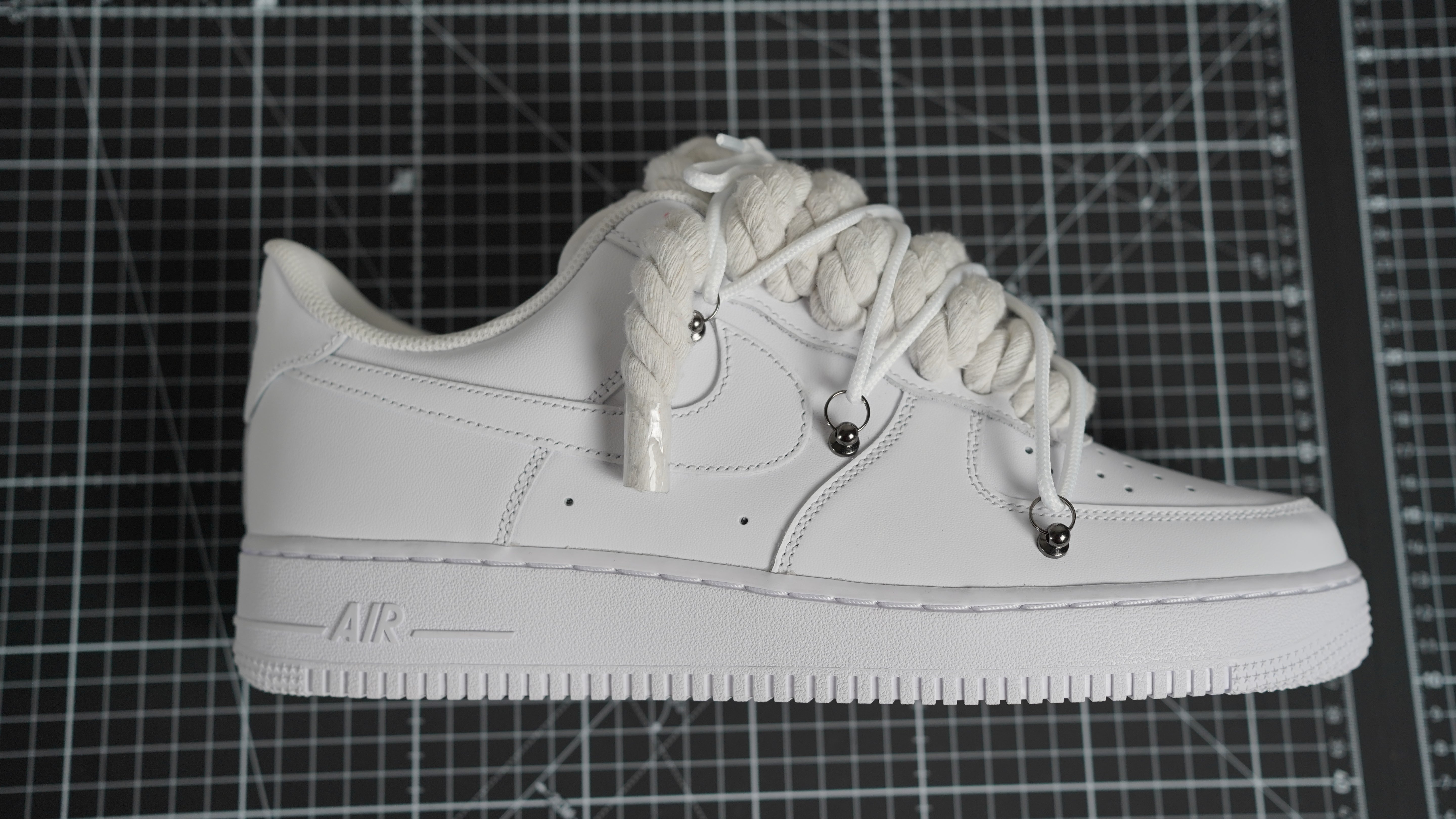 Custom NIKE AIR FORCE 1 Weiß “ROPE LACES” Dunk Weiß