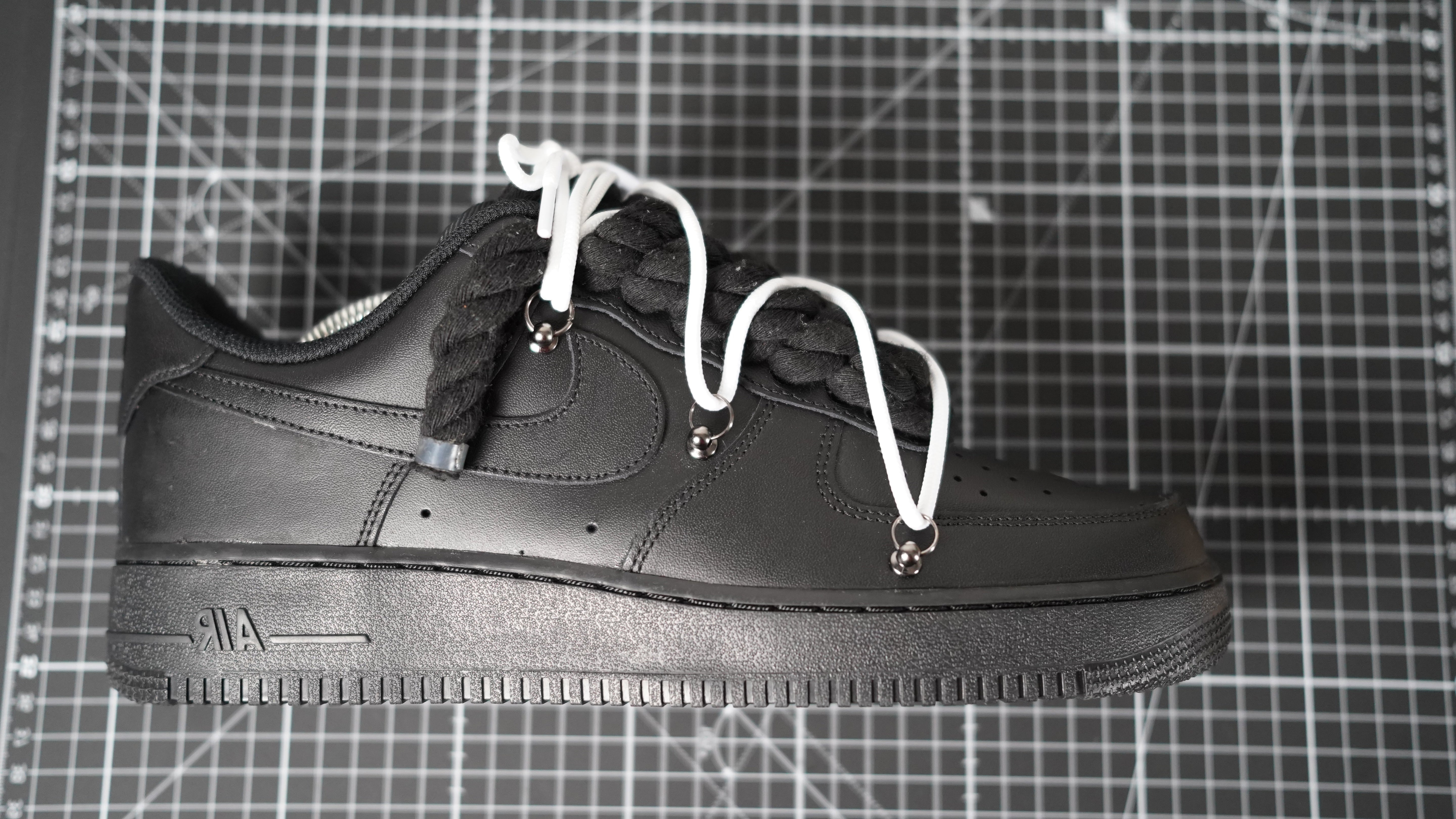 Custom Sneakers Black “ROPE LACES” Dunk Weiß