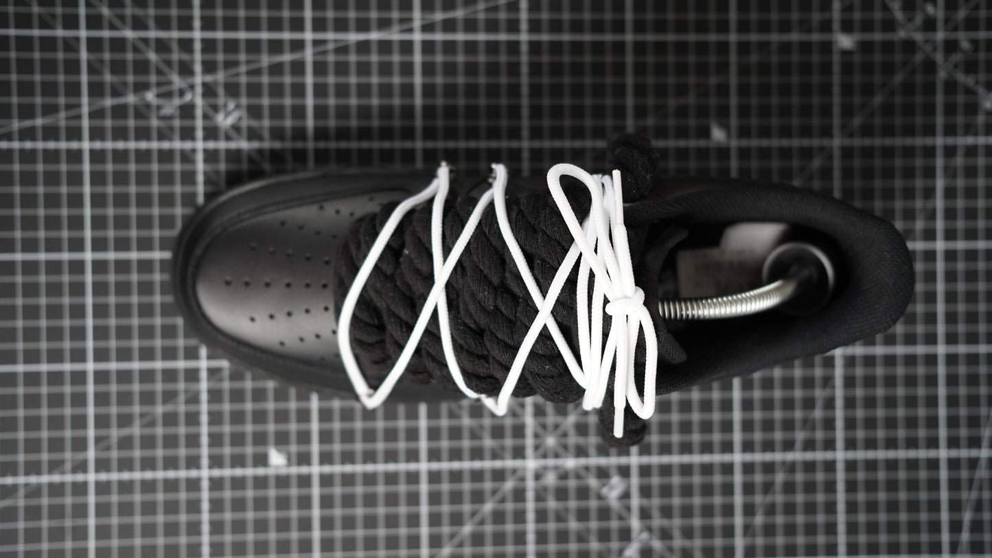 Custom Nike AF1 Black “ROPE LACES” Dunk Weiß