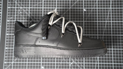 Custom Sneakers Black “ROPE LACES” Dunk Grau