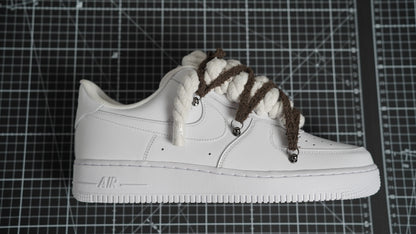 Custom Sneakers Weiß “ROPE LACES” extra Lace Grau