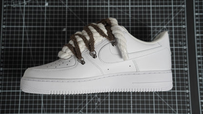 Custom Sneakers Weiß “ROPE LACES” extra Lace Grau