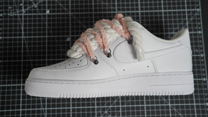 Custom Sneakers Weiß “ROPE LACES” extra Lace rosy beige