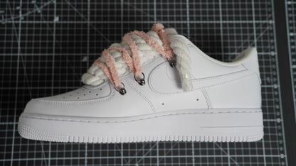 Custom Sneakers Weiß “ROPE LACES” extra Lace rosy beige