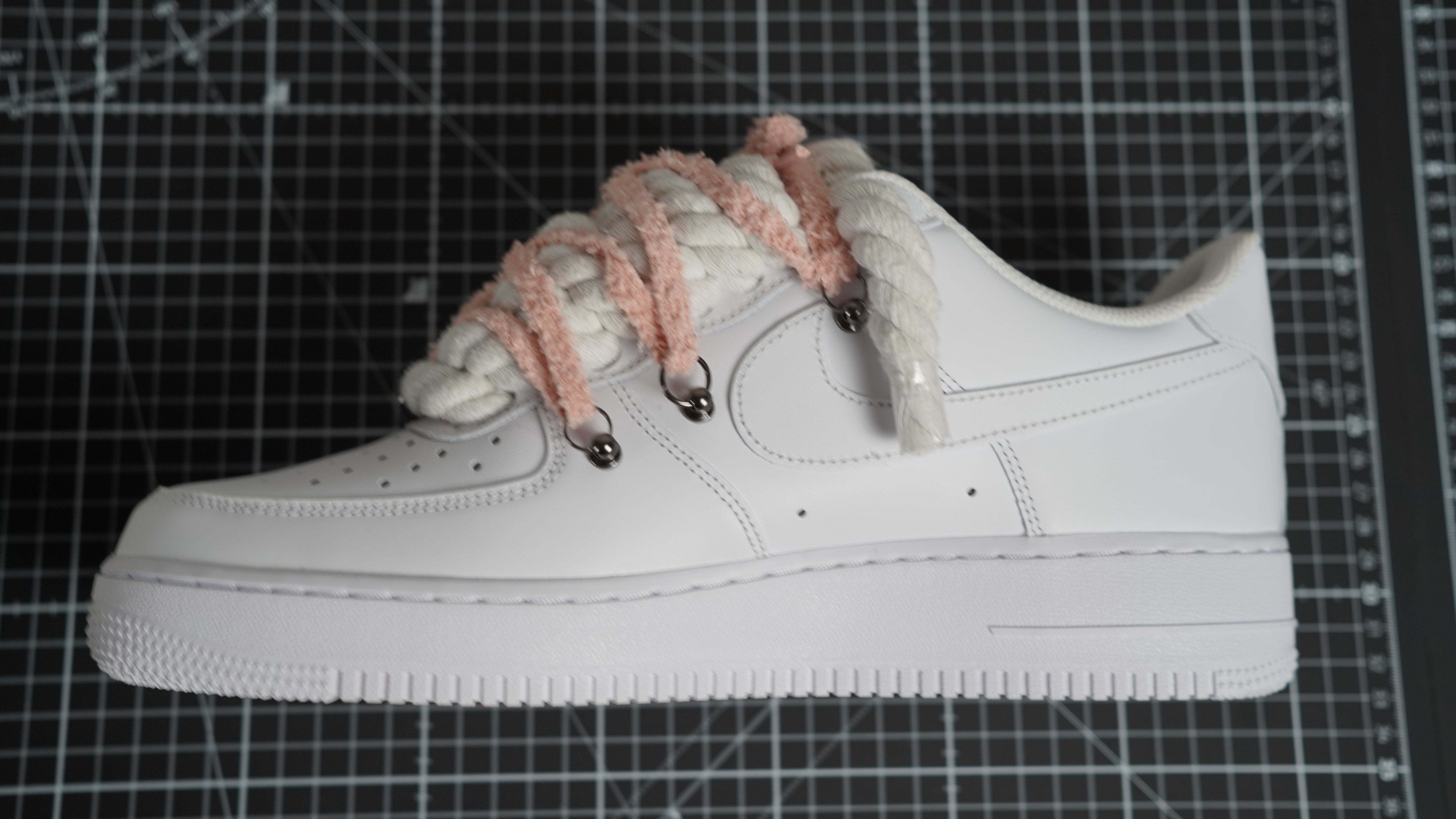 Custom Sneakers Weiß “ROPE LACES” extra Lace rosy beige