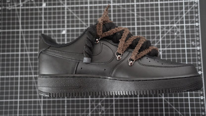 Custom Sneakers Black “ White ROPE LACES” Dunk earthy beige-brown