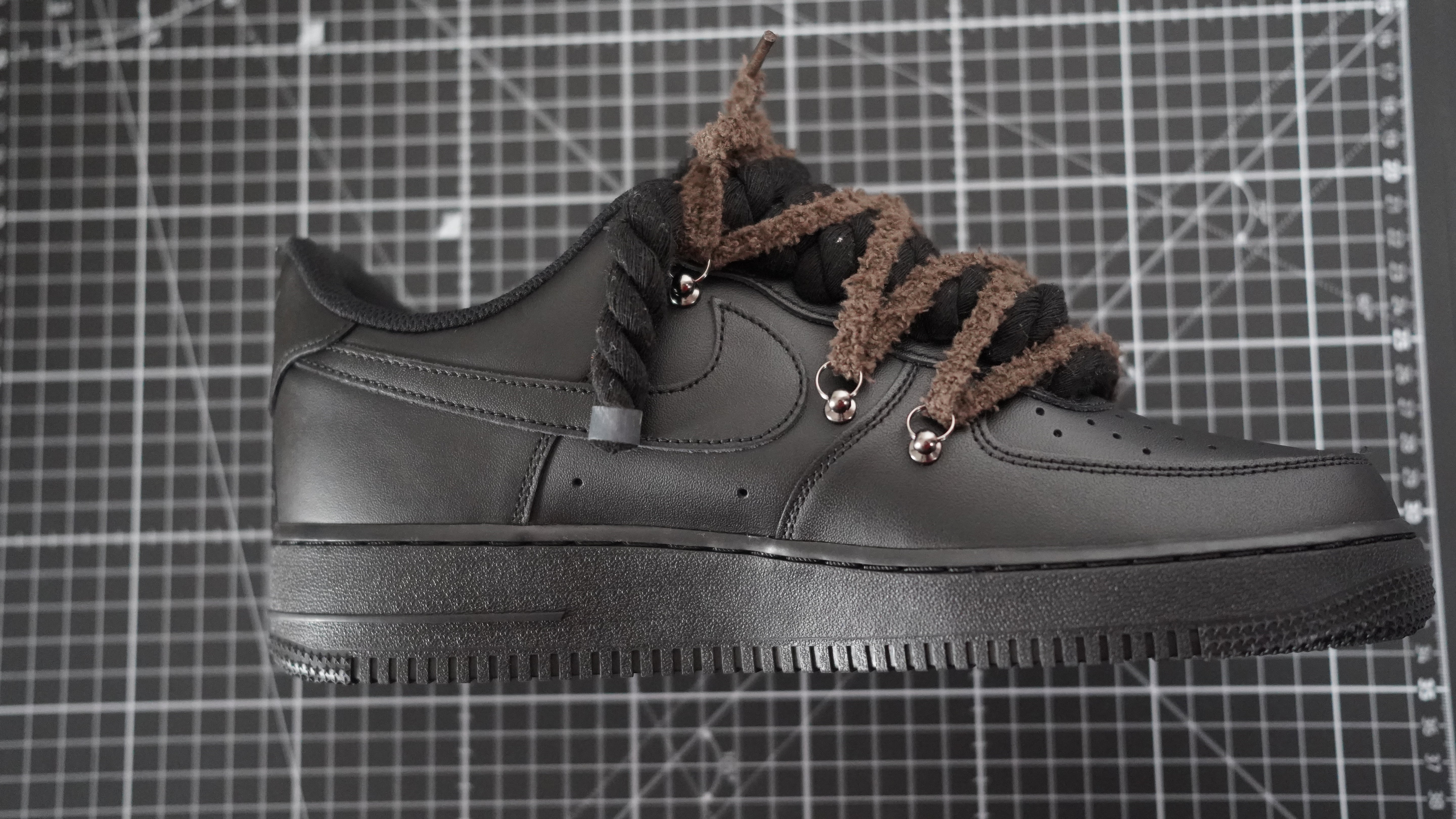 Custom Sneakers Black “ White ROPE LACES” Dunk earthy beige-brown