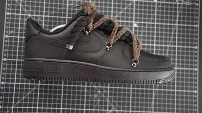 Custom Sneakers Black “ White ROPE LACES” Dunk earthy beige-brown