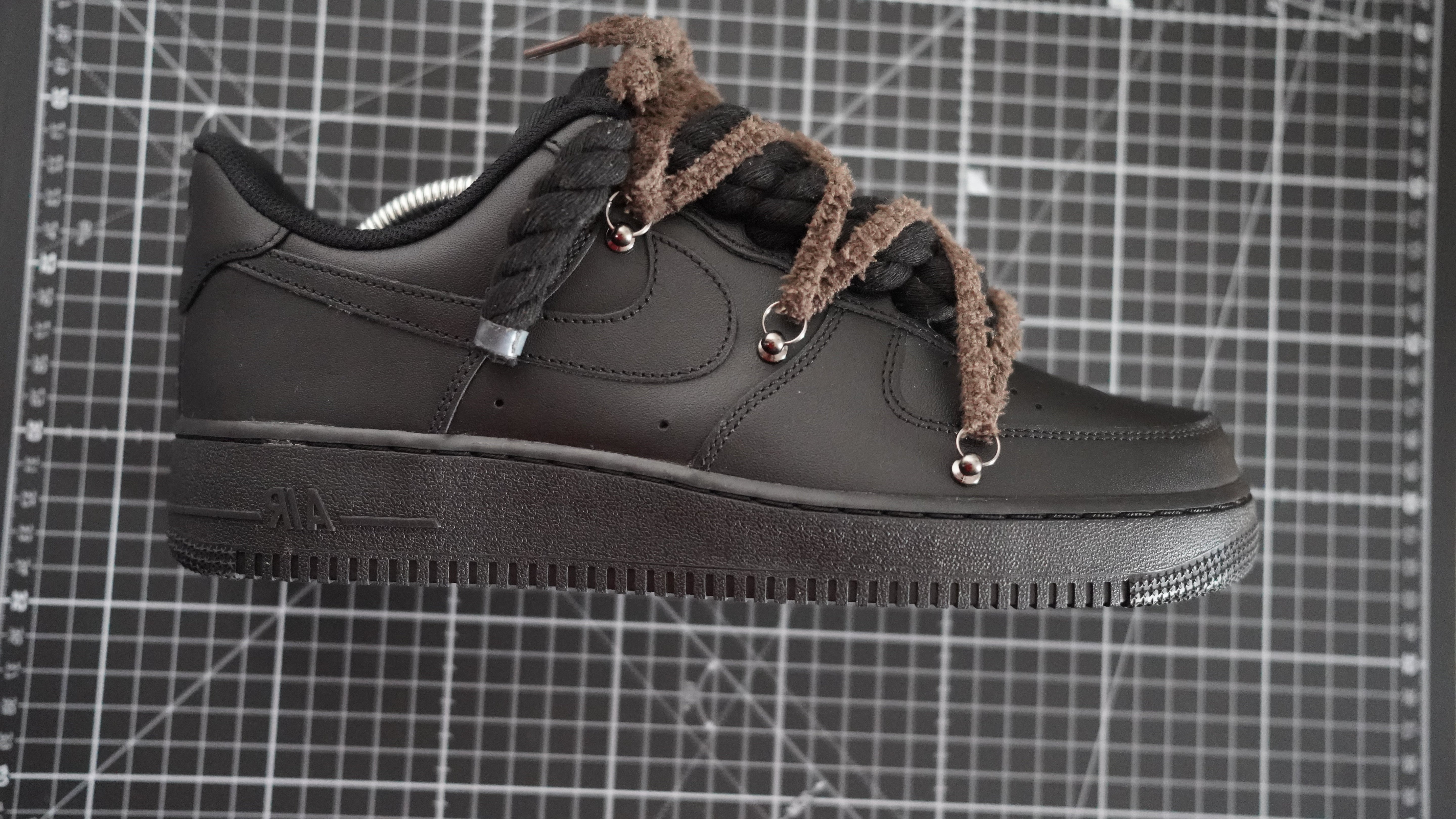 Custom Sneakers Black “ White ROPE LACES” Dunk earthy beige-brown