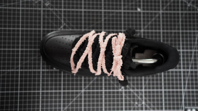 Custom Nike AF1 Black “ White ROPE LACES” Dunk rosy beige