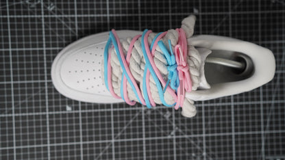 Custom Sneakers Weiß “ROPE LACES”2x Dunk PinK/Blue