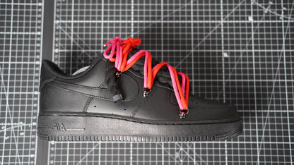 Custom Sneakers Schwarz “ROPE LACES” 2x Dunk Red/Pink