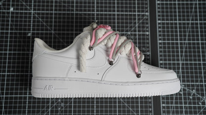 Custom Sneakers Weiß “ROPE LACES”2x Dunk PinK/Gray