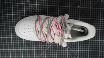 Custom Sneakers Weiß “ROPE LACES”2x Dunk PinK/Gray