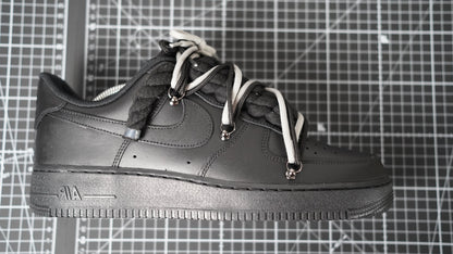 Custom Sneakers Schwarz “ROPE LACES” 2x Dunk Black/Gray