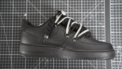 Custom Sneakers Schwarz “ROPE LACES” 2x Dunk Black/Gray
