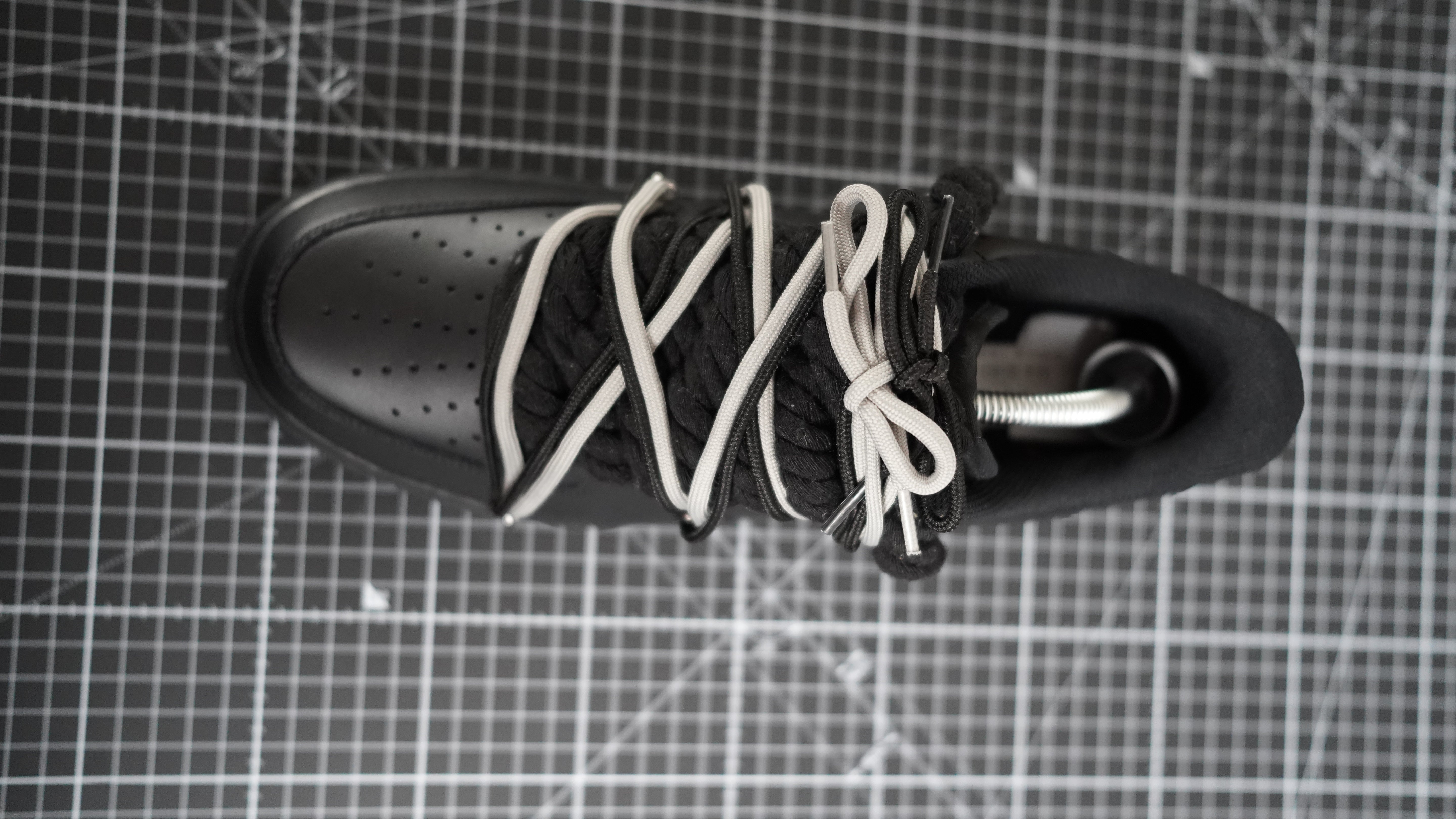 Custom Sneakers Schwarz “ROPE LACES” 2x Dunk Black/Gray
