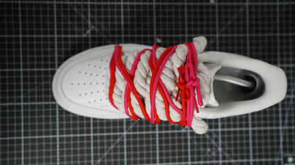 Custom Sneakers Weiß “ROPE LACES”2x Dunk Red/Crimson red