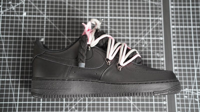 Custom Nike AF1 Schwarz “ROPE LACES” 2x Dunk Pink/Gray