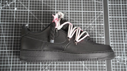 Custom Sneakers Schwarz “ROPE LACES” 2x Dunk Pink/Gray