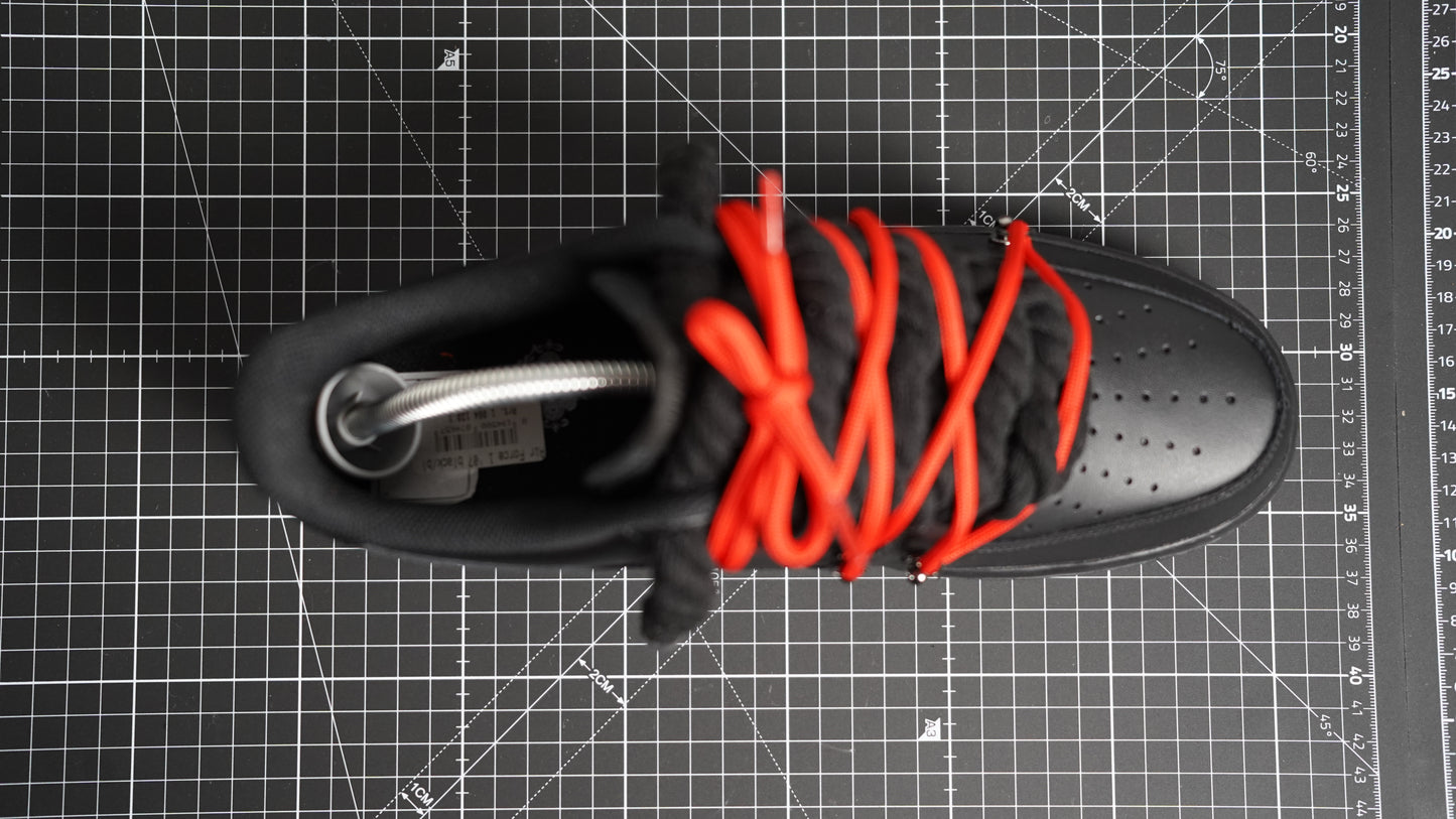 Custom Nike AF1 Black “ White ROPE LACES” Dunk Rot