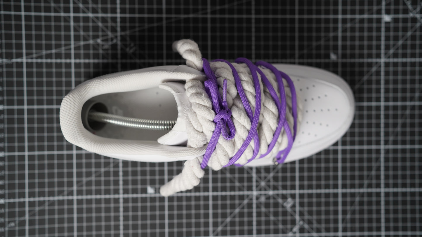 Custom Nike AF1 White “ROPE LACES” Dunk purple