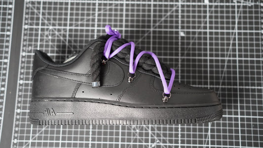 Custom Nike AF1 Black “ROPE LACES” Dunk Purple