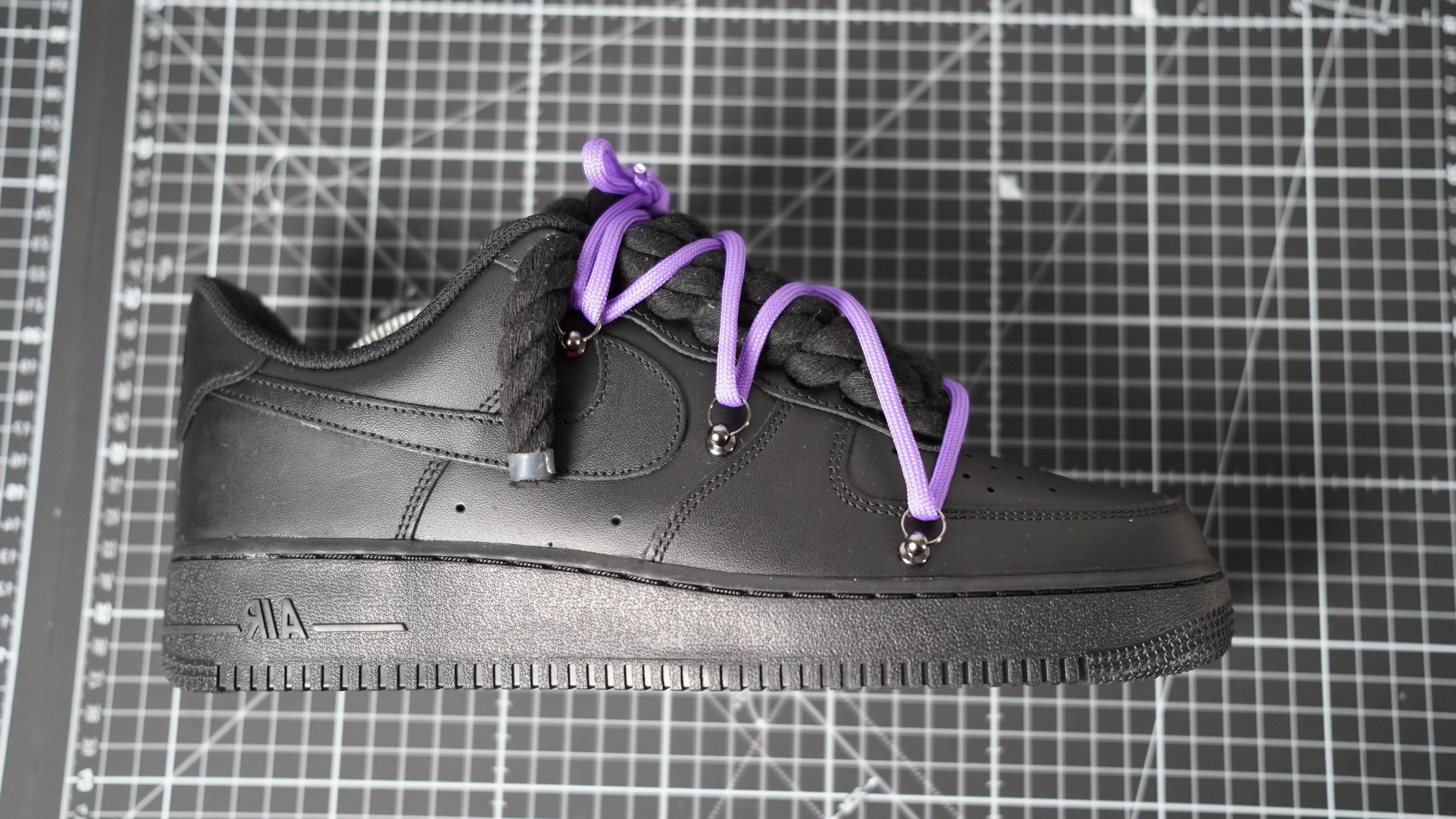 Custom Sneakers Schwarz “ROPE LACES” Dunk Purple