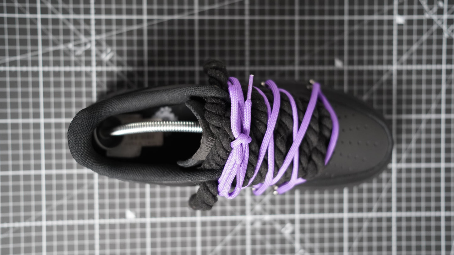 Custom Nike AF1 Black “ROPE LACES” Dunk Purple