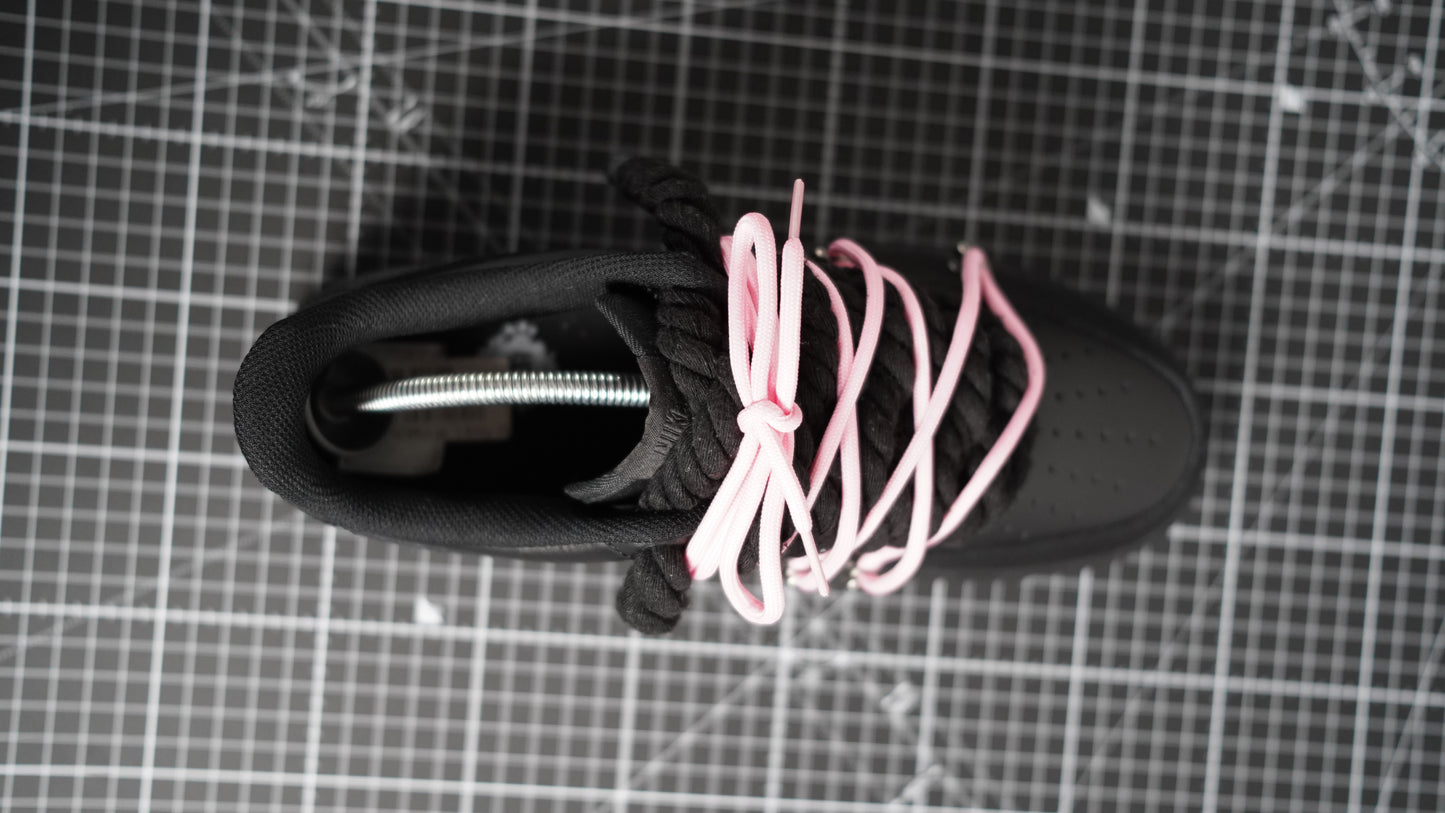 Custom Nike AF1 Black “ROPE LACES” Dunk Pink #1