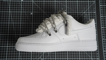 Custom Sneakers Weiß “ROPE LACES” Dunk Grau