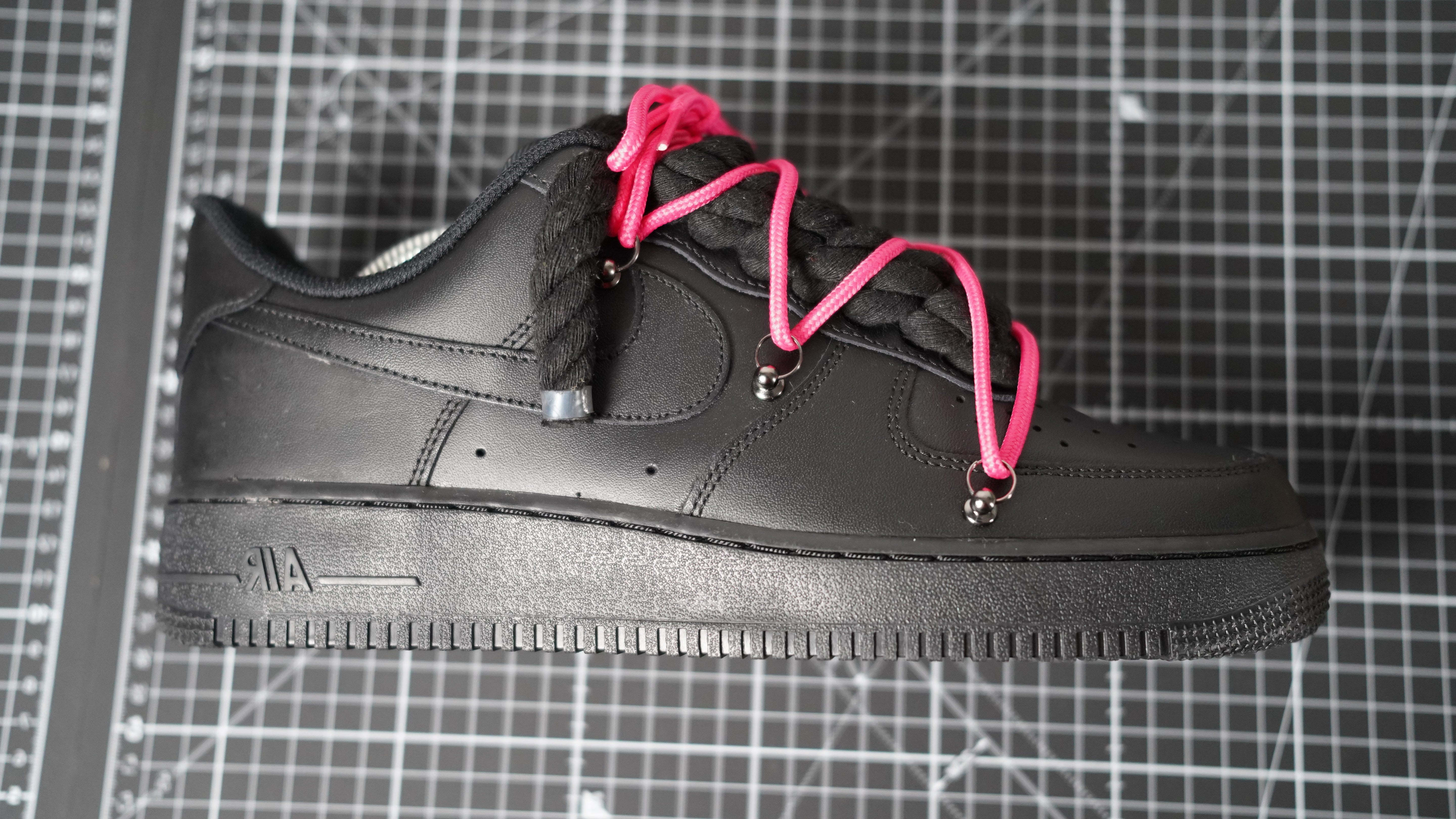 Custom Sneakers Schwarz “ROPE LACES” Dunk Pink #2