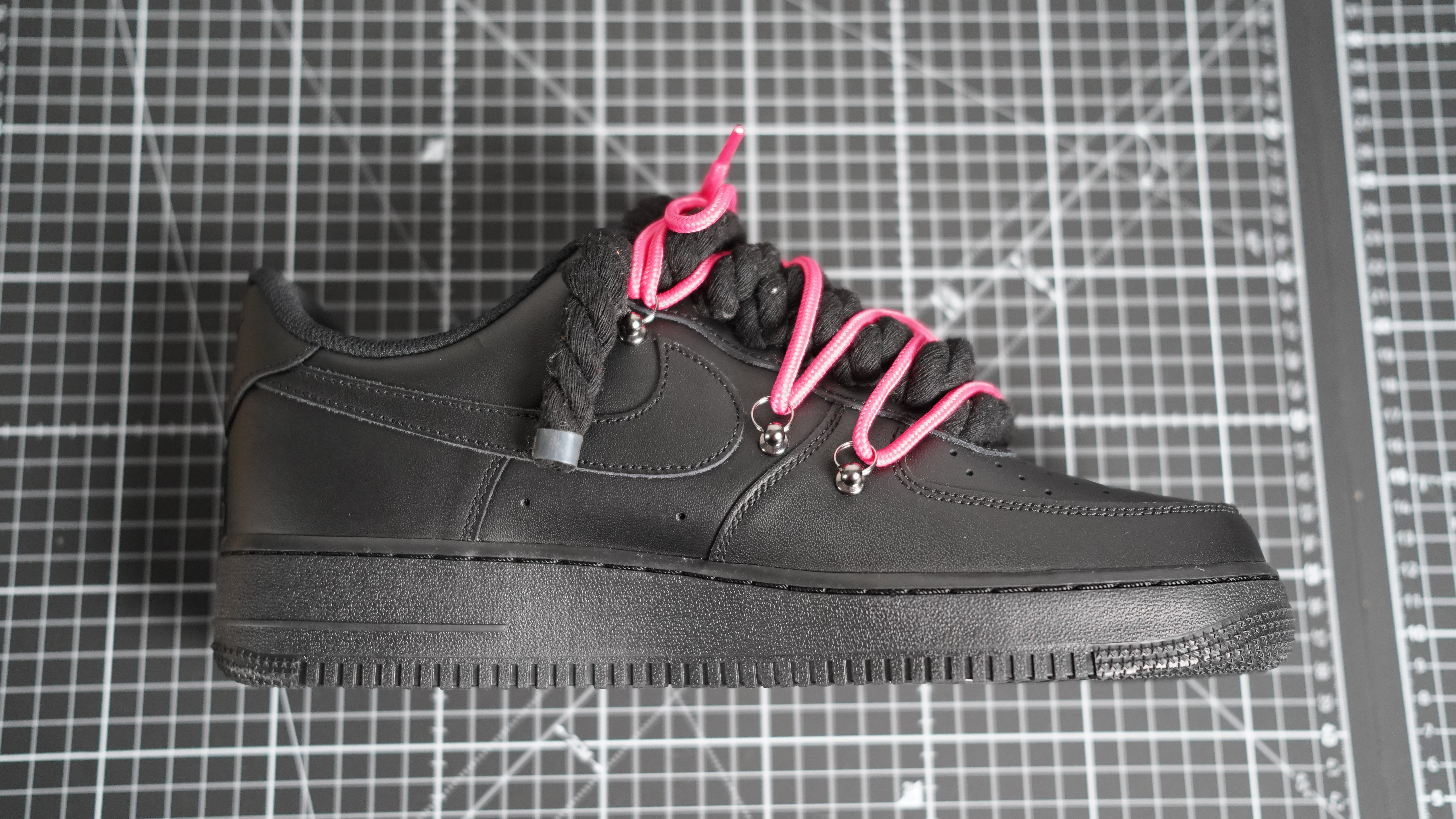 Custom Sneakers Schwarz “ROPE LACES” Dunk Pink #2