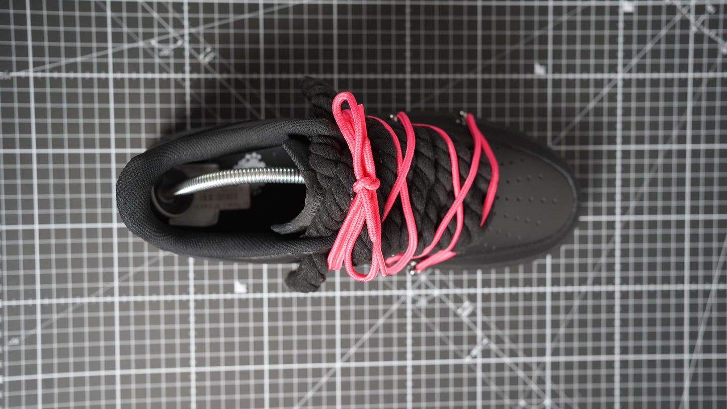 Custom Nike AF1 Black “ROPE LACES” Dunk Pink #2