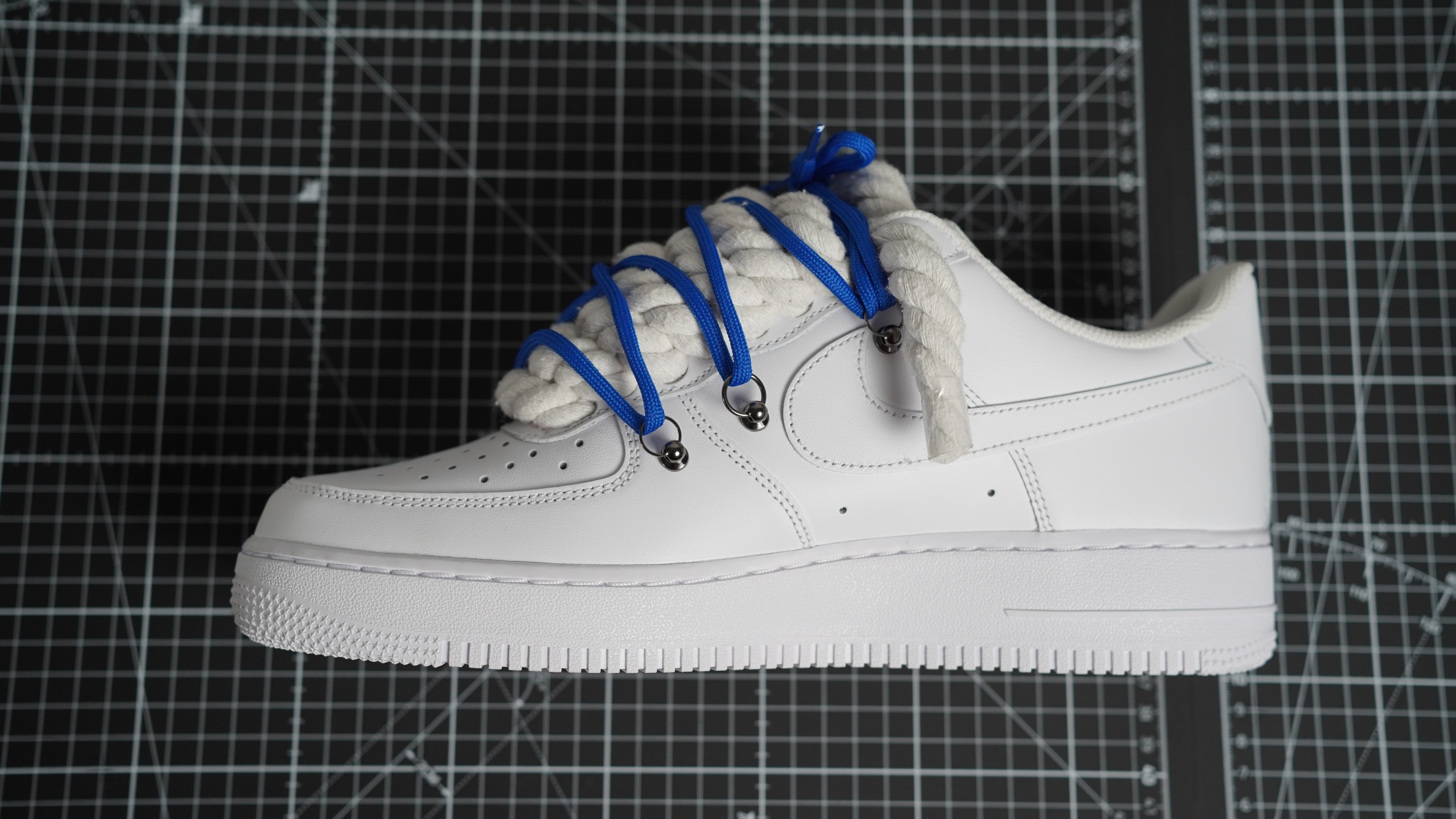 Custom Sneakers Weiß “ROPE LACES” Dunk Blau #1