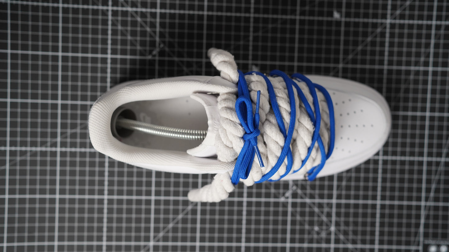 Custom Nike AF1 White “ROPE LACES” Dunk Blau #1